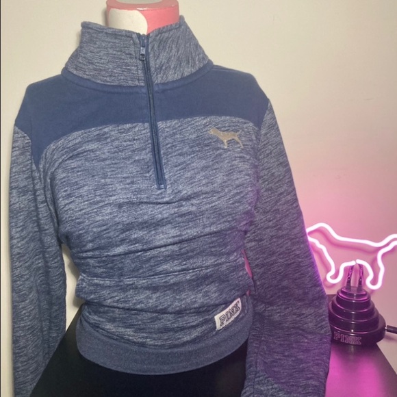 Victoria’s Secret Pink Quarter Zip Pullover Hoodie Size Small Love Pink VsPink - Picture 17 of 17